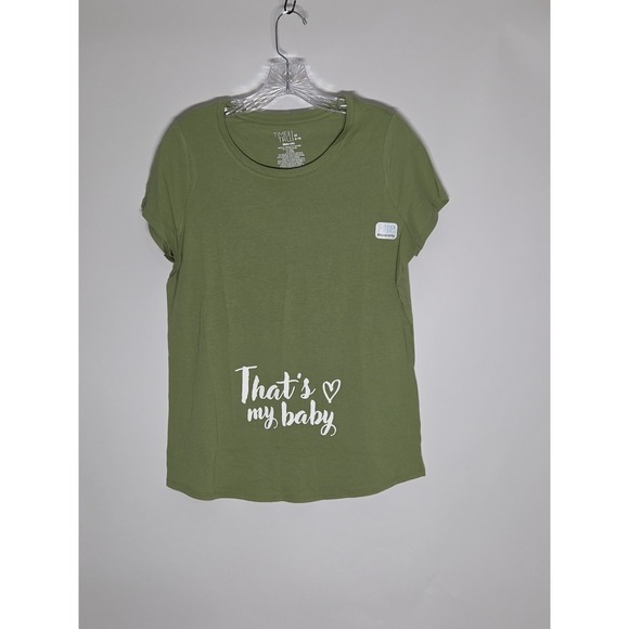 Time and Tru Tops - Time and Tru Maternity Graphic Tee‎ Fresh Fern Green Thats My Baby Shirt L 12-14
